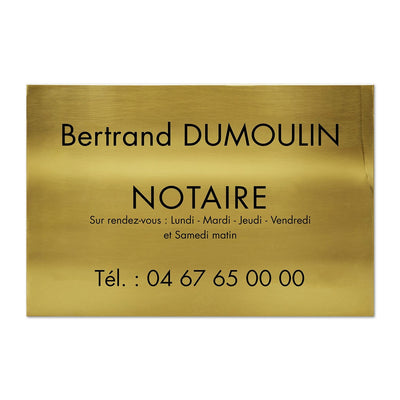 Plaque Notaire en Laiton