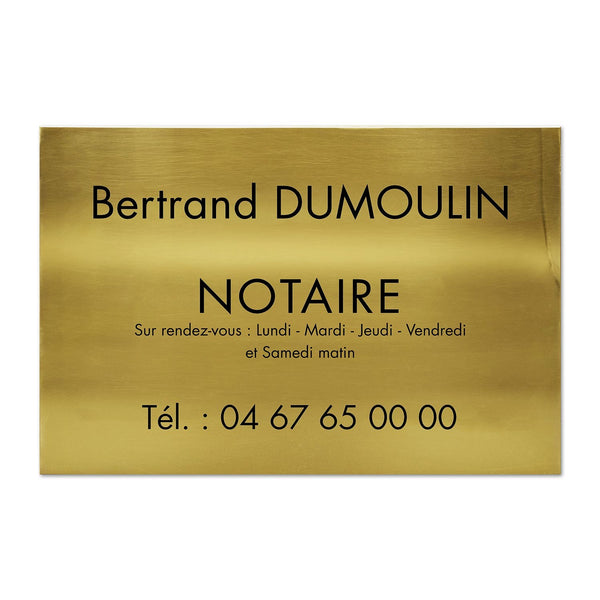 Plaque Notaire en Laiton