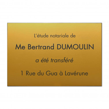 Plaque notaire en Plastique