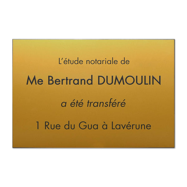 Plaque notaire en Plastique