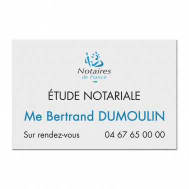 Plaque Notaire en Dibond quadri