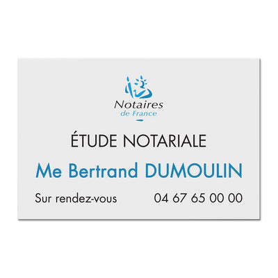 Plaque Notaire en Dibond quadri