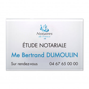 Plaque notaire en Plexi quadri
