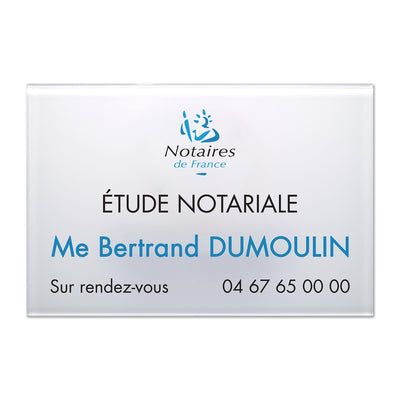 Plaque notaire en Plexi quadri