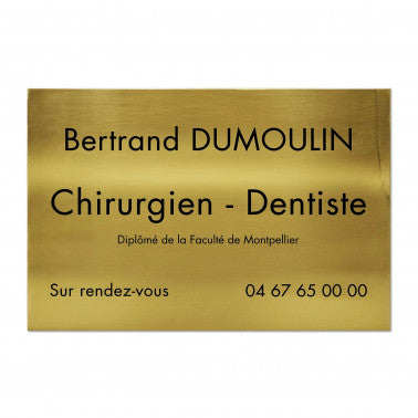 Plaque Dentiste en Laiton
