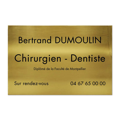 Plaque Dentiste en Laiton