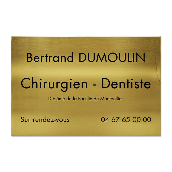 Plaque Dentiste en Laiton