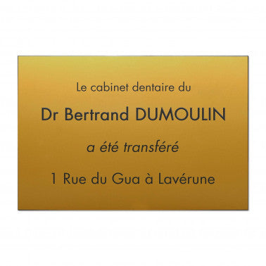 Plaque Dentiste en Plastique