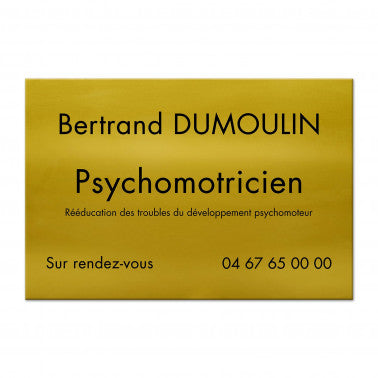 Plaque Psychomotricien en Aluminium