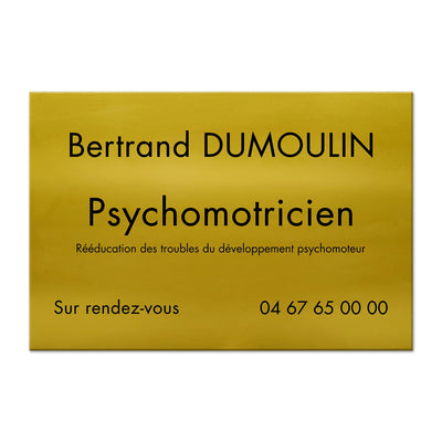 Plaque Psychomotricien en Aluminium