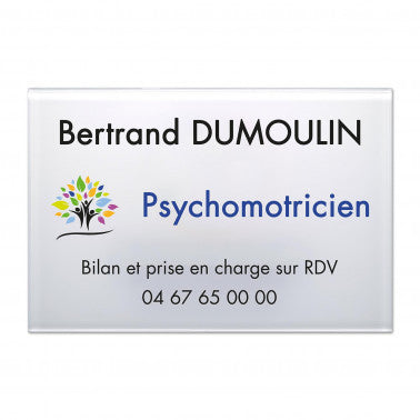 Plaque psychomotricien en Plexi quadri