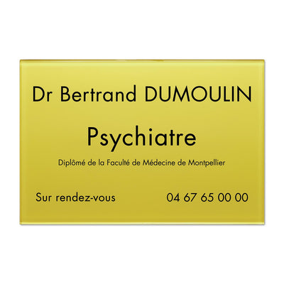 Plaque Psychiatre en plexiglass