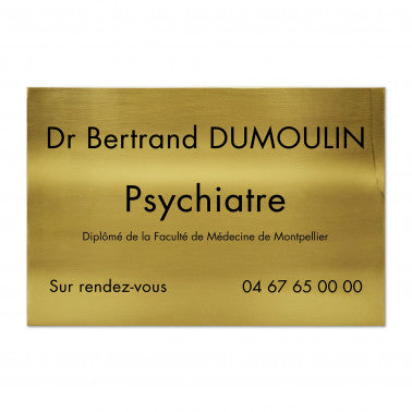 Plaque Psychiatre en Laiton