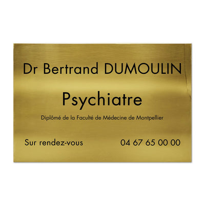 Plaque Psychiatre en Laiton