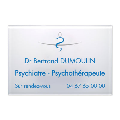 Plaque pychiatre en Plexi quadri