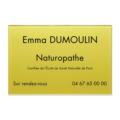 Plaque Naturopathe en Plexiglass