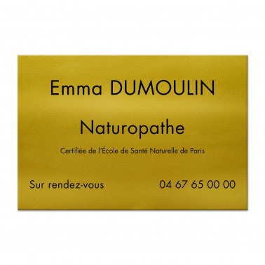 Plaque Naturopathe en Aluminium