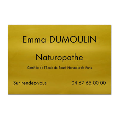 Plaque Naturopathe en Aluminium
