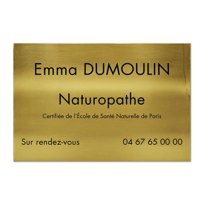 Plaque Naturopathe en Laiton
