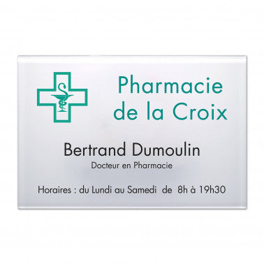 Plaque Pharmacie en Plexi quadri