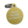 Porte clé médaillon rond alu