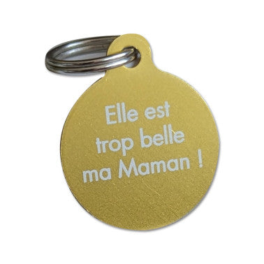 Porte clé médaillon rond alu